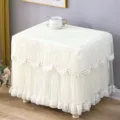 Copertura antipolvere per comodino in pizzo bianco con delicata ricamo di farfalla, elegante. - 50*40*A 45 cm / Bianco amore di farfalla