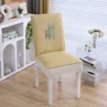 Housse de chaise de salle à manger matelassée élastique universelle protection de siège - Panneaux rembourrés chinois jaune chat