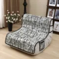 Summer cooling ice silk sofa mat, anti-slip breathable cover for caterpillar leisure couch. - Small Articulated Caterpillar / Mocha Black