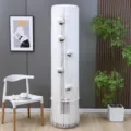 Copertura per condizionatore cilindrico in pizzo bianco con piccoli decori a nuvola - Nuvola 3D Bianco