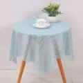 Light blue lace round tablecloth dust cover decorative cover for small table microwave oven - 60*60cm / Plum Blossom Green
