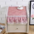 Pink lace bedside cabinet dust cover, elegant quilted tablecloth and versatile home decor fabric. - Pink Small Floral