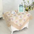 Elegant floral lace square tablecloth for tea table and bedside cabinet home decor cover - 55*55CM / Four-Color Plum Blossom Coffee