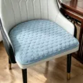 Coussin de chaise en fer à cheval bleu clair antidérapant siège de salle à manger doux - Bleu