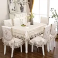Europäischer Stil Esstischdecke und Stuhl Kissen Set, elegante Spitzenbestickung Dekoration. - Jinyumantang Chinesisch Beige