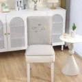 Housse de chaise de salle à manger matelassée antidérapante coussin brodé gris - Taille unique / Pack souple chinois Abondance - beige