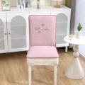 Housse de chaise de salle à manger matelassée rose avec broderie de poisson élégante. - Taille unique / Pack souple chinois Abondance - violet