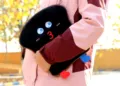 Cute plush black toast-shaped iPad sleeve with cartoon face embroidery for 11 inch tablets - Under 11 Inch / Black