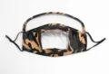Detailaufnahme einer Camouflage-Baumwollmaske mit transparentem Fenster zum Lippenlesen - Einheitsgröße / 迷彩-04款