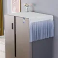 Refrigerator dust cover quilted top protector lace hanging cloth home decor white new - Single Door / Gradient Grey