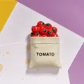 Resin 3D refrigerator magnet tomato cute food design fridge sticker for kitchen decor. - Tomatoes in Cloth Bag