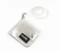 Glitter transparent PVC small wallet with neck lanyard for ID cards and coins detail view - Clear