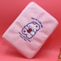 Soft pink plush laptop sleeve with cute cartoon embroidery for 13-inch Macbook - Strawberry Rabbit / Pink