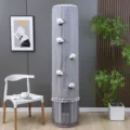 Copertura per condizionatore cilindrica grigia con foglie e simpatiche nuvole decorative - Nuvola 3D Grigio