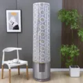 Copertura per condizionatore cilindrico con ricamo floreale in pizzo elegante - Universale per condizionatori alti 175 cm / Grigio Floreale