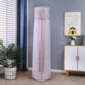 Pink lace cylindrical air conditioner dust cover for vertical units - Moon Pink