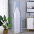 Copertura antipolvere in pizzo azzurro per condizionatore d'aria verticale cilindrico - Copertura per condizionatore (altezza 170 cm) / Stile sogno grigio fodera fissa