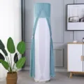 Elegante copertura antipolvere in pizzo verde salvia per condizionatore cilindrico a terra - Copertura per condizionatore (altezza 170 cm) / Stile sogno verde fodera fissa