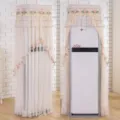 Elegante copertura in pizzo beige per condizionatore verticale con ricami floreali rosa - Altezza 170*50*30 cm / Beige Reale