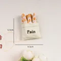Handgefertigter realistischer Baguette-Brotbeutel-Kühlschrankmagnet aus Harz für Deko - Baguette Brot