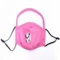Mascarilla de algodón rosa para niños con protector ocular transparente y diseño de panda - Talla única / Cartoon valve pink