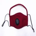 Mascarilla de algodón roja reutilizable para niños con protector ocular y válvula - Talla única / Black valve wine red