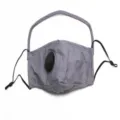 Mascarilla protectora de algodón gris con protector ocular y válvula respiratoria negra - Dark gray with breathing valve