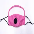 Mascarilla de algodón rosa para niños con protector ocular y válvula respiratoria - Talla única / Black Valve Pink