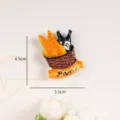 Süßer dekorativer Kühlschrankmagnet mit Brot- und Weinkorb-Design (Abmessung ca. 4,5 cm) - Wein und Brot Korb