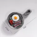 Δημιουργικός μαγνήτης ψυγείου 3D σε σχήμα τηγανιού με αυγό και μπέικον, μήκος 7 cm - Τηγάνι