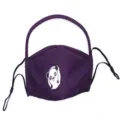 Mascarilla de algodón morado oscuro para niños con estampado de panda y protector facial - Talla única / Cartoon valve purple