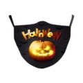 Halloween Baumwoll-Gesichtsmaske mit Kürbis- und Fledermausgrafik für Erwachsene - 033