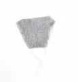 Stylish silver sequin face mask with adjustable white ear loops for summer sun protection - One Size / Silver