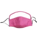 Mascarilla de algodón rosa con protector ocular y correas ajustables - Pink without breathing valve