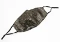 Fashionable breathable sequin face mask with adjustable ear loops and glitter finish - One Size / Light gold