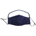 Mascarilla de algodón azul marino ajustable con ranura para filtro PM2.5 antipolvo - Dark blue without breathing valve