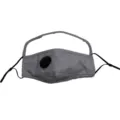 Graue Baumwollmaske für Kinder mit Atmungsventil und klarem Augenschutz für Schutz - Einheitsgröße / Black valve dark gray