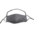 Mascarilla de algodón gris con visera protectora y correas para las orejas ajustables. - Without breather valve dark gray