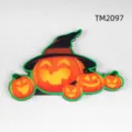 Decorative Halloween pumpkin fridge magnet with witch hat design SKU TM2097 variant - Pumpkin