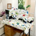 Detailliertes Set aus Computer-Staubschutzhüllen mit bunten Eulen- und Astmotiven aus Stoff - 17-22 Zoll 2-teiliges Set / Märchengrün