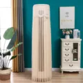 Cylindrical air conditioner dust cover with elegant lace and embroidery details - Butterfly Love - Coffee