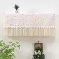 Copertura antipolvere beige per condizionatore a parete con pois colorati e pizzo - 1-1,5 CV (Lunghezza entro 86 cm) / Copertura per condizionatore caffè fruttato (non rimovibile)