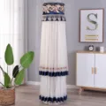 Copertura antipolvere in pizzo bianco per condizionatore verticale in soggiorno - Copertura per condizionatore (altezza 170 cm) / Stile etnico blu reale