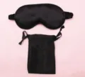 Set maschera per dormire in finta seta nera con custodia protettiva in raso coordinata - Nero