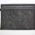 Bolsa de documentos A4 negra de malla transparente con cremallera para estudiantes - Negro Doble Capa