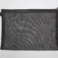 Carpeta portadocumentos A4 de malla negra con cremallera para escuela y oficina - Negro Capa Simple