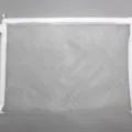 Bolsa de malla transparente gris A4 con cremallera blanca para papelería y documentos - Blanco Capa Única