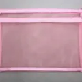 Bolsa de malla A4 rosa transparente para documentos con doble cremallera para papelería - Rosa Doble Capa