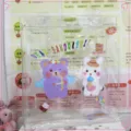 Bolsa de gelatina de PVC transparente con estampados de osos y conejos - Dos Osos