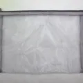 Bolsa de malla transparente profesional A4 con borde gris y cierre de cremallera - Gris Una Capa